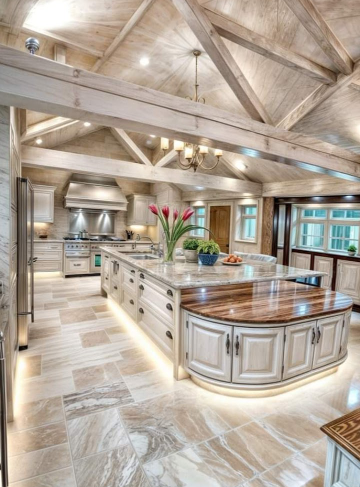 Renovation Rockstar kitchen with beams